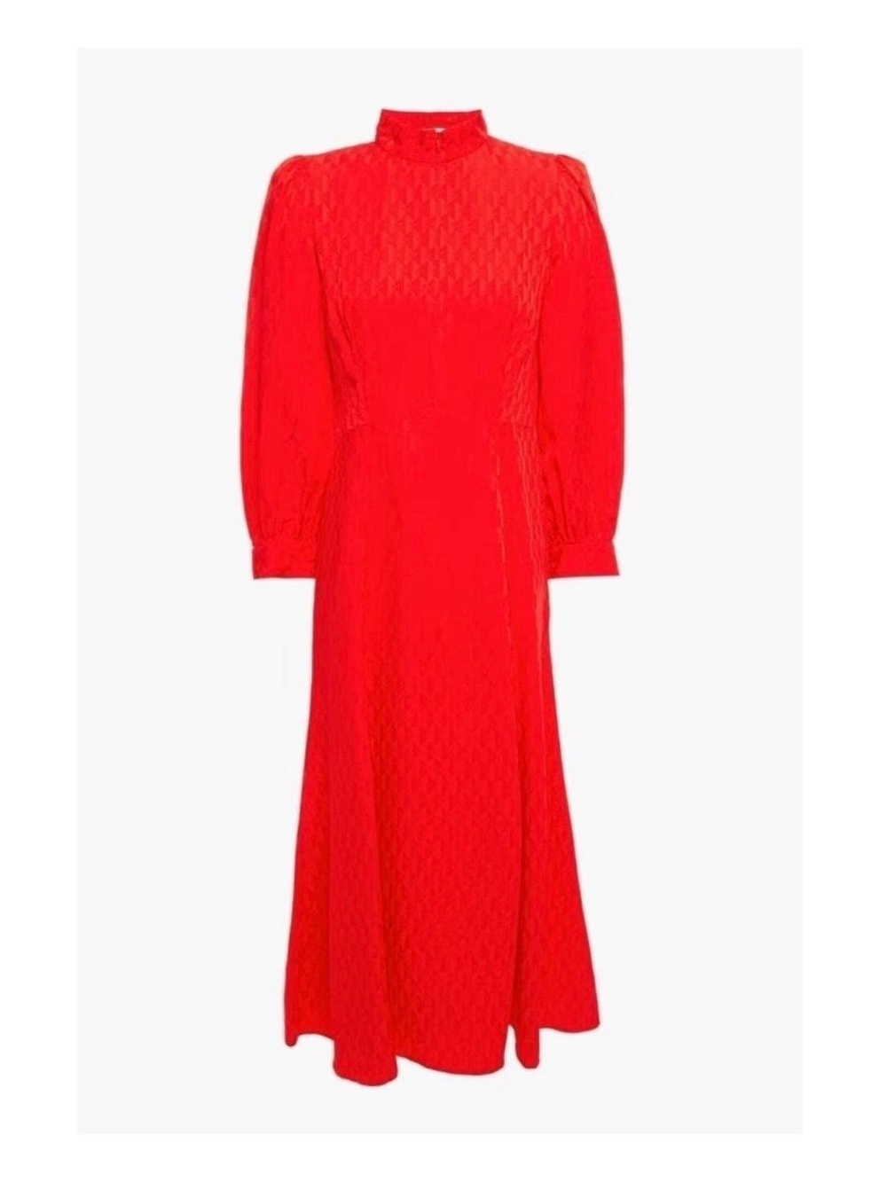 Sandro Vibrant Red High-Neck Maxi Dress